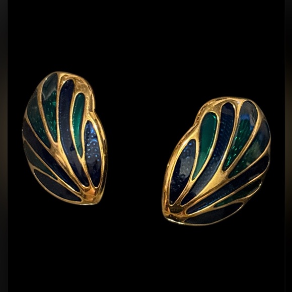Vintage 80’s NWOTs Enamel and Metal Fashion Earrings - Picture 1 of 7